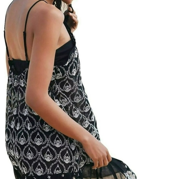 Anthropologie Sheer Embroidered Black and White Mini Dress Size XS New With Tags - Picture 3 of 12